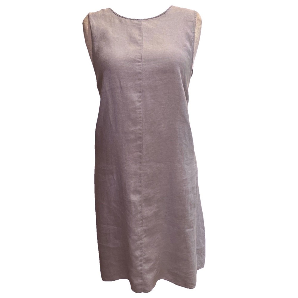 Contemporaine Par Simons Linen Dress XL‎ Blue A-Line Quiet Luxury Lagenlook